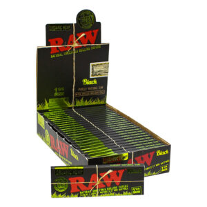 RAW - Natural Unrefined Rolling Papers - Black Organic 1.25