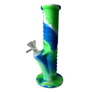 Silicon Straight Bong with Ash Catcher in Assorted Colours – Size 9 inches