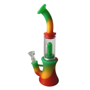 Silicone Bong with Removable Glass Perk in Assorted Colours - Size 10 Inches