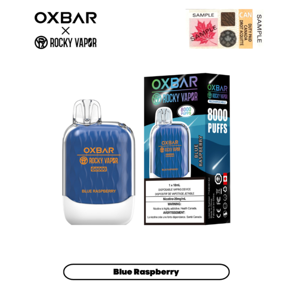 Oxbar - Rocky Vapor - G8000- 8000 Puffs - Blue Raspberry