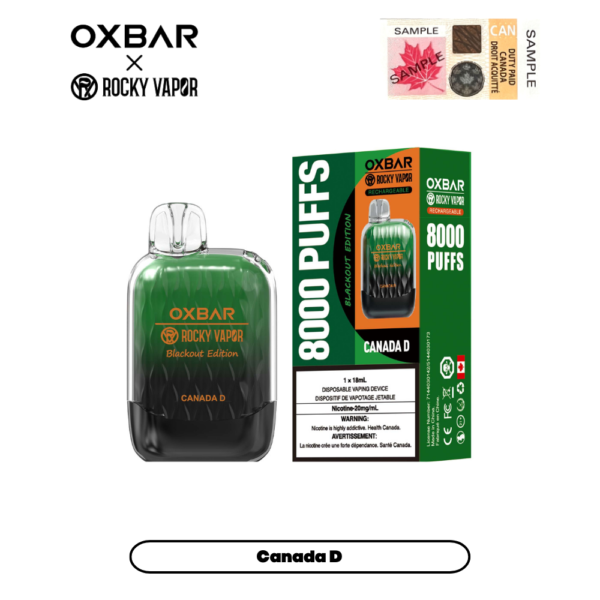 Oxbar - Rocky Vapor - G8000- 8000 Puffs - Canada D