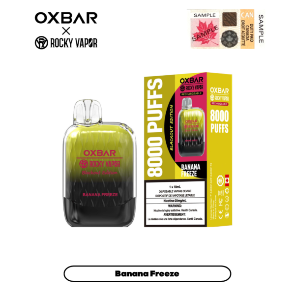 Oxbar - Rocky Vapor - G8000- 8000 Puffs - 5 Pc Pack - Banana Freeze