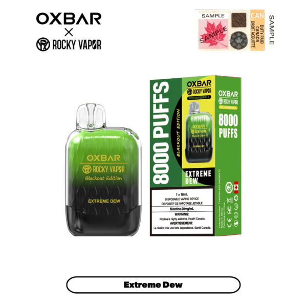 Oxbar - Rocky Vapor - G8000- 8000 Puffs - 5 Pc Pack - Extreme Dew