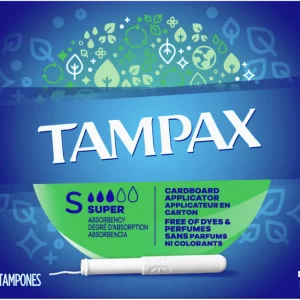 Tampax Cardboard Applicator Super Tampons Unscented 10ct - HTH007