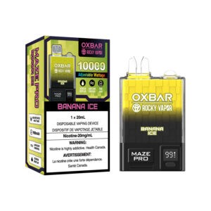 Oxbar - Rocky Vapor - 10000 Puffs - Banana Ice - Pack of 5