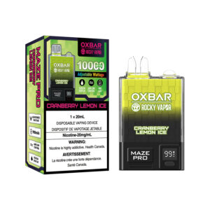 Oxbar - Rocky Vapor - 10000 Puffs - Cranberry Lemonn Ice - Pack of 5